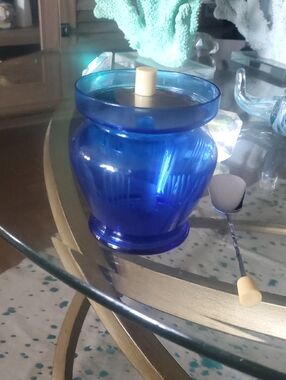 Blue Glass Jam Jar